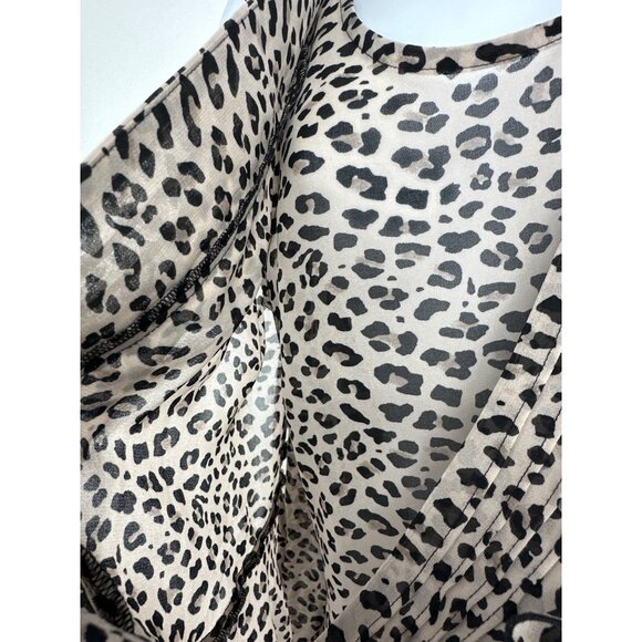 CAbi #3612 "Flutter Blouse" Cheetah Print Two-Piece Tops Women's Size M - Picture 2 of 8